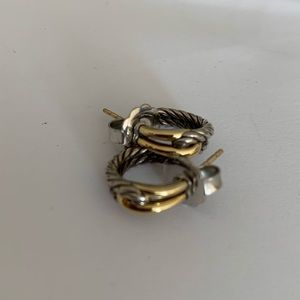 David Yurman gold and silver lavyrinth earrings